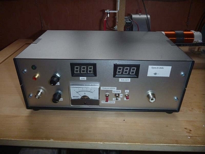 A metal cased amplifier system.