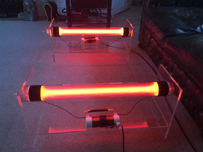 Two SSQ-BAT plasma tubes in operation.